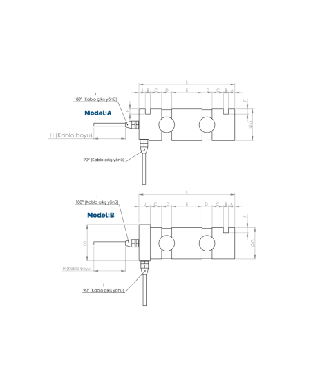 Özel üretim pin tipi yük hücreleri